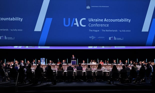 Dutch foreign minister Wopke Hoekstra calls for a Ukraine war crime tribunal at the Ukraine Accountability Conference in The Hague last month.